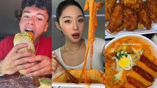 TIKTOK Mukbang Compilation | Chipotle, McDonald's, Taco Bell, Wingstop, Popeyes \u0026 More!