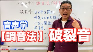 《音声学》調音法・破裂音【こせんだ式日本語教室】