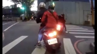 【車禍影片】 右轉 VS 直行（單行道）（2023.01.30 新北市中和區連城路與板南路口