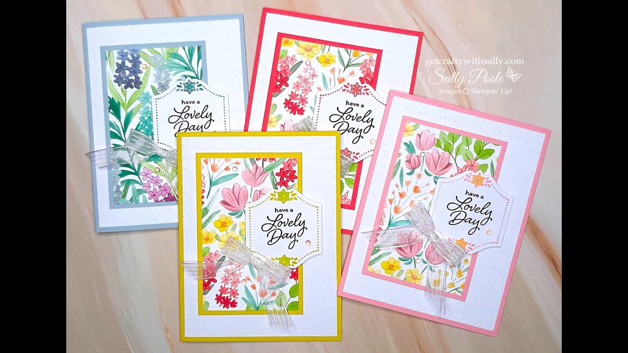 Easy Card For Beginners Using Stampin Up Florals In Bloom Dsp Youtube