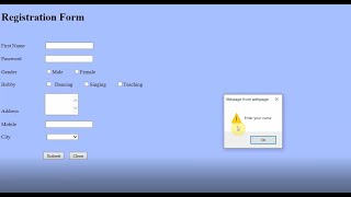Std 12 Computer Chapter 2 CSS & JavaScript (Part 2-Validate form using JavaScript in kompoZer)