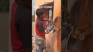 concrete wall cutting by new door and window