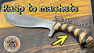 how to make a machete with unique zebrano and wenge handle #knifemaking #bushcra