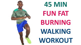 45 MIN FUN FAT BURNING WALKING AT HOME WORKOUT - Low Impact and Knee Friendly 🔥400 Calories🔥