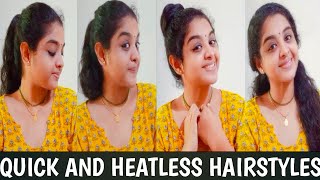 4 Easy And Quick HairStyles For Beginners| Quick HairStyles With One Rubberband | Ponnus Dream World