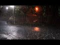 Heavy rain for insomnia on a rainy night, the sound of rain falling asleep quickly ASMR white noise