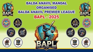 BALDA ANAVIL PREMIERE LEAGUE | BAPL 2025 | MEGHA LIVE STUDIO