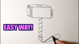 How To Draw Mjölnir Thor Hammer | Easy Drawing Ideas