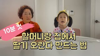 할머니랑 집에서 딸기 오란다 만들기