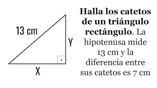 HALLA LOS CATETOS DEL TRIÁNGULO RECTÁNGULO CONOCIENDO HIPOTENUSA. Geometría Básica.