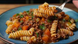 Pasta tastes amazing when cooked this way with ground meat!