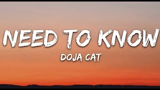 NEED TO KNOW - DOJA CAT ( LYRICS) { TRENDING TIK TOK SONG }