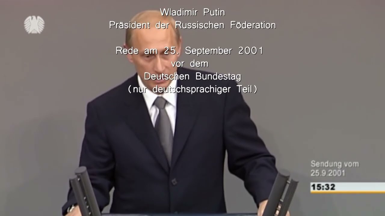 Speech By Wladimir Putin To German Parliament (Bundestag) September ...