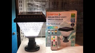 Mr Plug review: โคมหัวเสาโซล่าเซลล์ แลมตั้น Lamptan Solar Pole multi color Sprinkle มาพร้อมรีโม