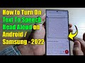 How to Turn On Text To Speech Read Aloud on Android/Samsung - 2022