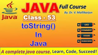 toString() Method in Java with Examples | Java Programming for Beginners |Java Tutorial