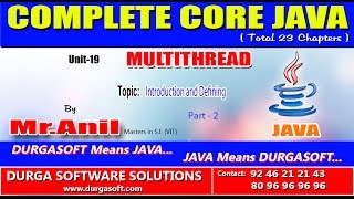 Core Java - MultiThread - Introduction and Defining Part - 2