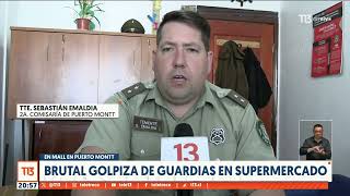 Captan brutal golpiza de guardias en supermercado de Puerto Montt