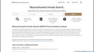 Massachusetts Mugshots (Prison MDOC and Jail Roster Search).