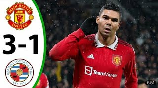 Casemiro Goal | Manchester United 3-1 Reading Highlight | Emirates FA Cup 2023 Match Today