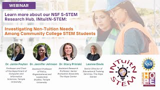 WEBINAR: Learn more about our NSF S-STEM Research Hub, INtuitN-STEM