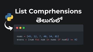 List Comprehensions in Python | తెలుగులో