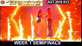 Duo Transcend Trapeze Duo & ROLLER SKATES IT'S FLAWLESS Semifinals 1 America's Got Talent 2018 AGT