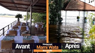 FLEUVE CONGO : restaurant Mami Wata dans l'eau ,le fleuve Congo à débordé