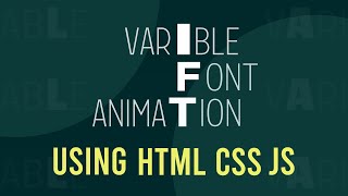 Loading Animation using Variable Font & Splitting.JS