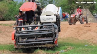 Awesome Paddy Rice Field \u0026 Rice Cutting Machine Working | Rice Harvester Machine ម៉ាស៊ីនច្រូតស្រូវ