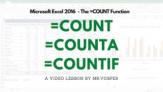 How to use COUNT COUNTA COUNTIF COUNTBLANK formula functions IGCSE ICT Tutorial
