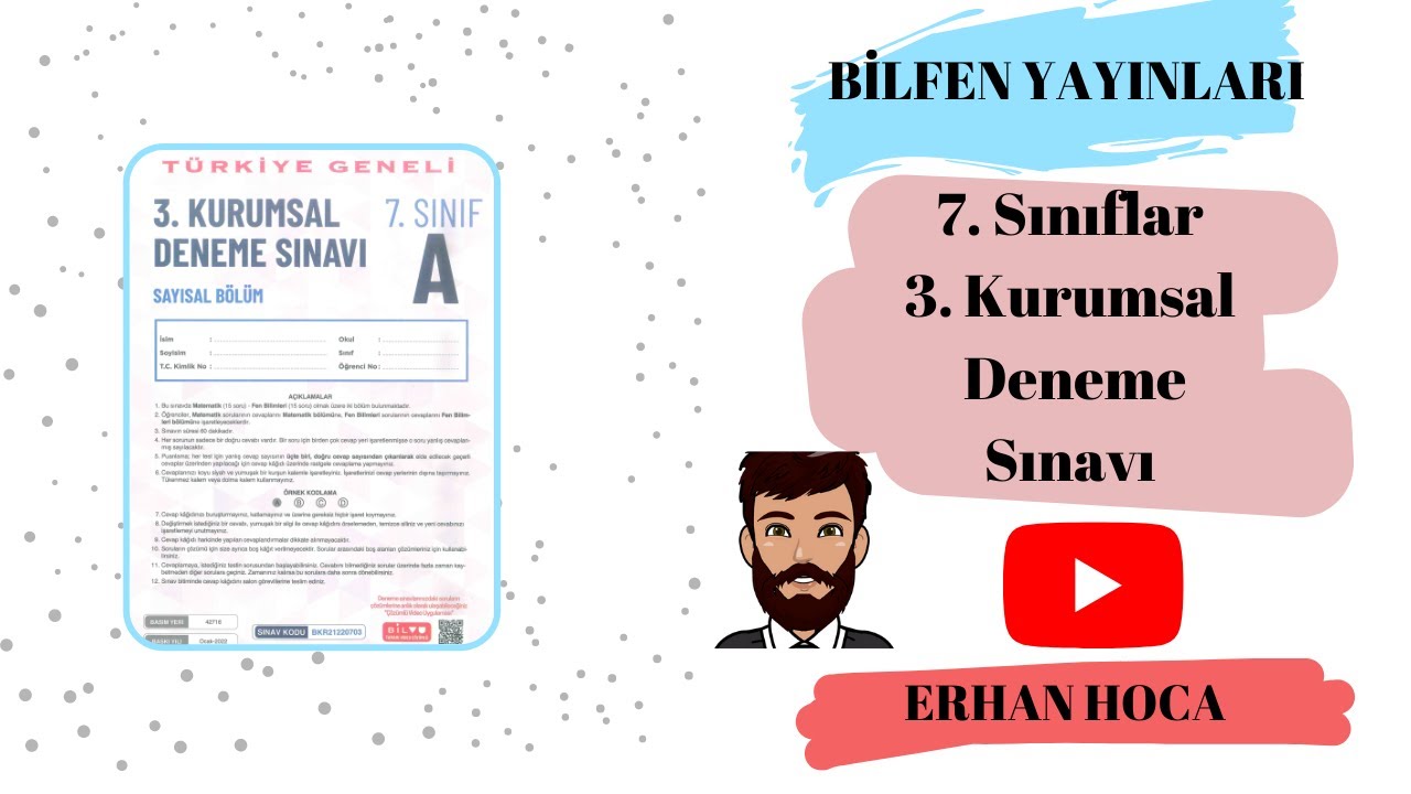 BİLFEN YAYINLARI 7. SINIFLAR KURUMSAL 3. DENEME SINAVI - YouTube