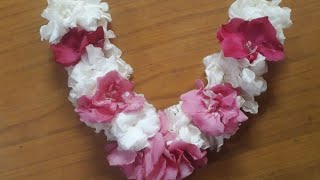 Ganneru\u0026white flower garland for god/different\u0026beautiful oleander poomala making/గన్నేరు పూలతో మాల..