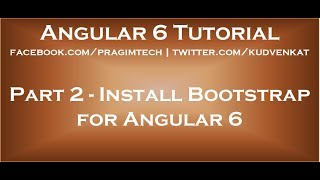 Install Bootstrap for Angular 6