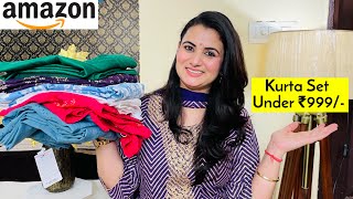 Amazon Summer Kurta Set Haul Under ₹999, Cotton Kurta Palazzo Set, Flared Kurti