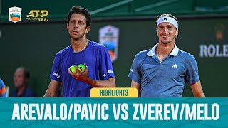 Arevalo & Pavic vs Melo & Zverev Highlights | Rolex Monte Carlo Masters 2024