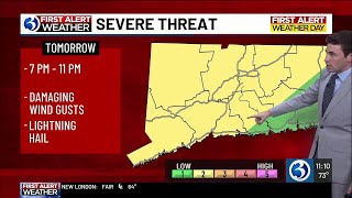 FORECAST: Severe storm threat prompts a First Alert Weather Day tomorrow