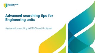 SCU Library - Advanced searching tips for Engineering units