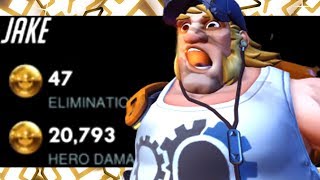 JAKE The Most Dominant Torbjorn Gameplay Ever! 47 ELIMS! 20k DMG! [ OVERWATCH SEASON 20 TOP 500 ]