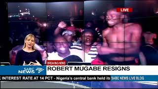 Former Zanu-PF Youth Leader, Acie Lumumba celebrates Mugabe's resignation