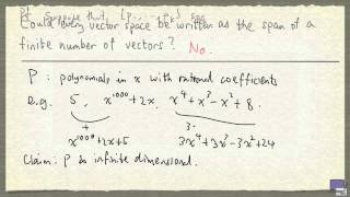 Week 8 - An infinite dimensional vector space