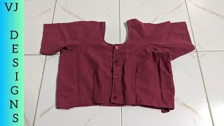 Ordinary Blouse for Grandma Cutting and Stitching | பாட்டிகளுக்கான ப்ளவுஸ் தைக்கும் முறை Vj Designs