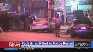 South LA pursuit ends in fatal crash as vehicle strikes pedestrian
