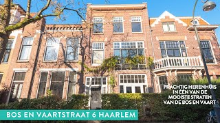 Prachtig herenhuis in één van de mooiste straten van Haarlem te koop! Bos en Vaartstraat 6