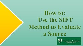 How to: Use the SIFT Method to Evaluate a Source