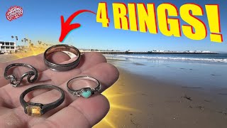 The Minelab Manticore Loves SILVER!! 4 Ring Day Metal Detecting the BEACH!!