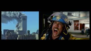World Trade Center Collapse: Film (2006) vs Real Footage (2001)
