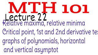 MTH101 Lecture 22 | Relative Extrema | Kinza Bilal