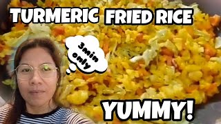 3 minute fried rice | easy turmeric fried rice