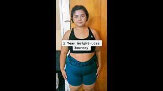 My 1 Year of Weight loss Journey #shorts #short #shortsvideo #weightlossjourney #fit #transformation